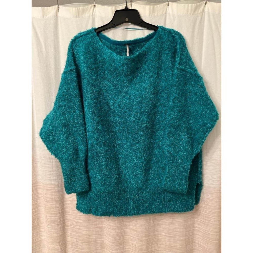 Free People Moira Slouchy Tunic Sweater Turquoise Small